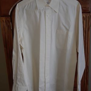 IZOD Men's Beige Dress Shirt, all cotton.